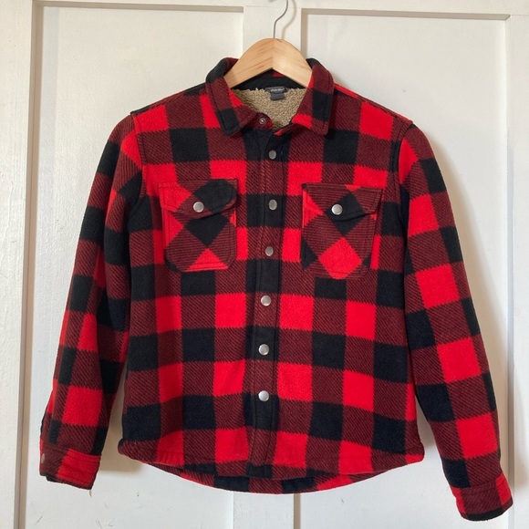 Eddie Bauer Other - EDDIE Bauer buffalo plaid kids fleece jacket sz 10-12
